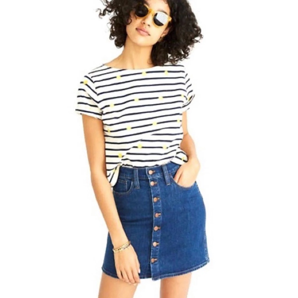 Madewell Jean Button Down Skirt Sz 26